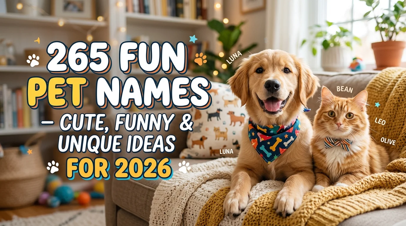 265 Fun Pet Names – Cute, Funny & Unique Ideas for 2026