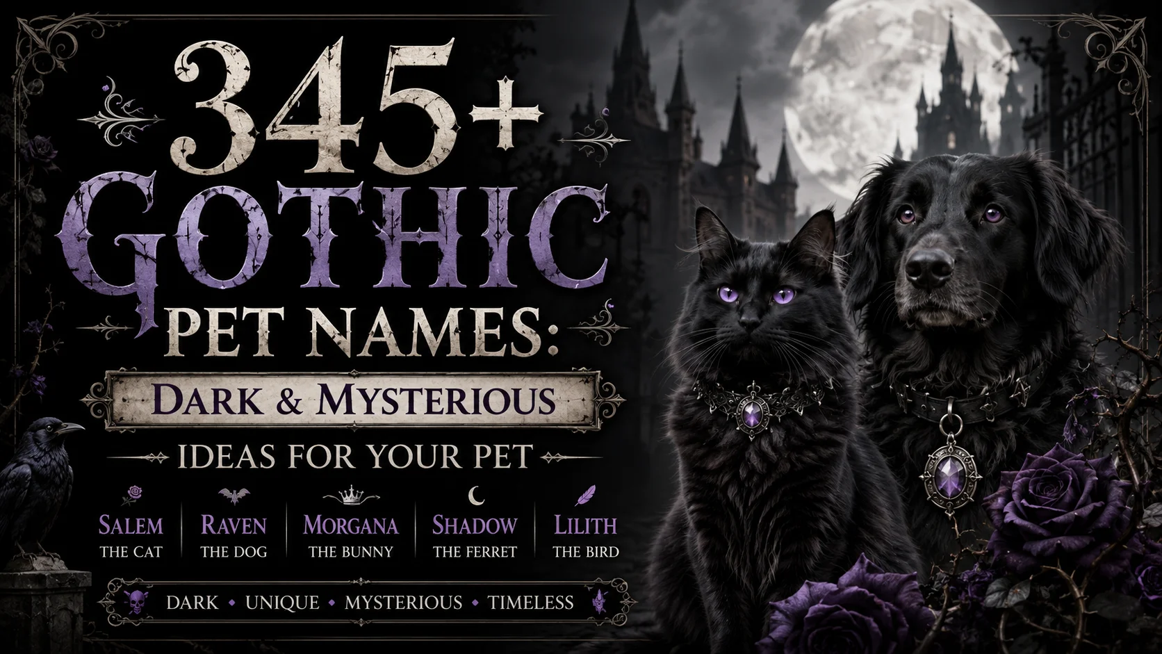 345+ Gothic Pet Names: Dark & Mysterious Ideas for Your Pet ⭐