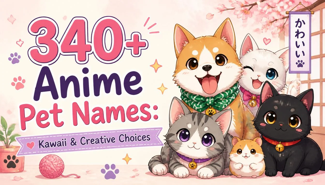 340+ Anime Pet Names: Kawaii & Creative Choices