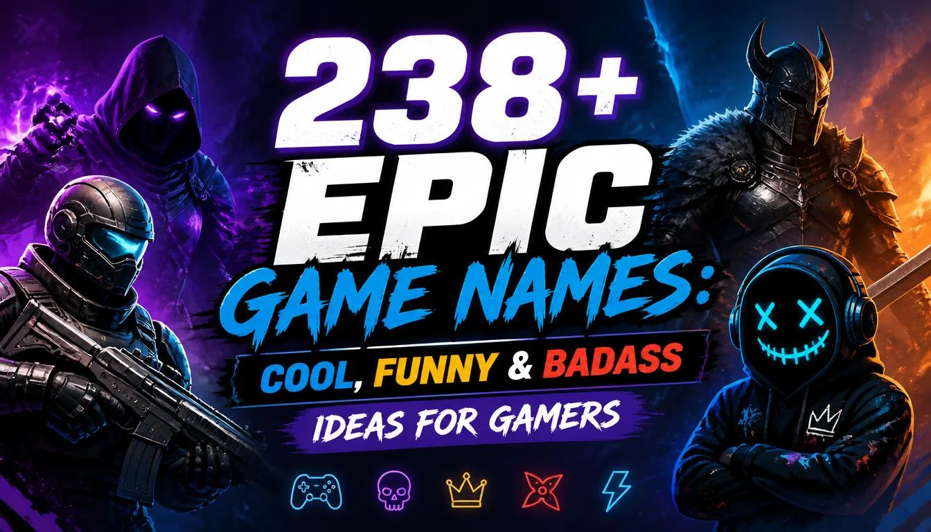 238+ Epic Game Names: Cool, Funny & Badass Ideas for Gamers
