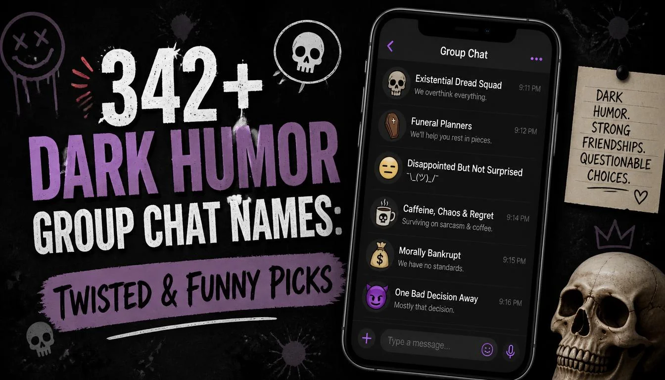 342+ Dark Humor Group Chat Names: Twisted & Funny Picks